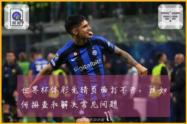 世界杯体彩竞猜页面打不开，该如何排查和解决常见问题